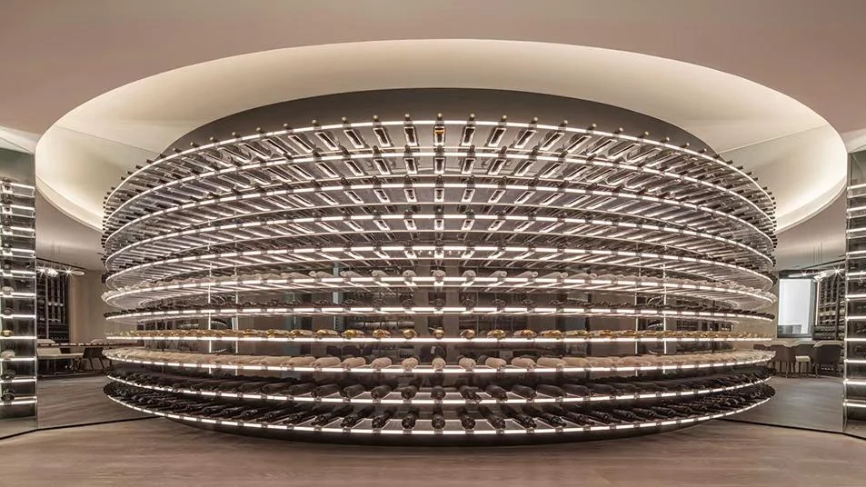 Illuminated wine cellar display